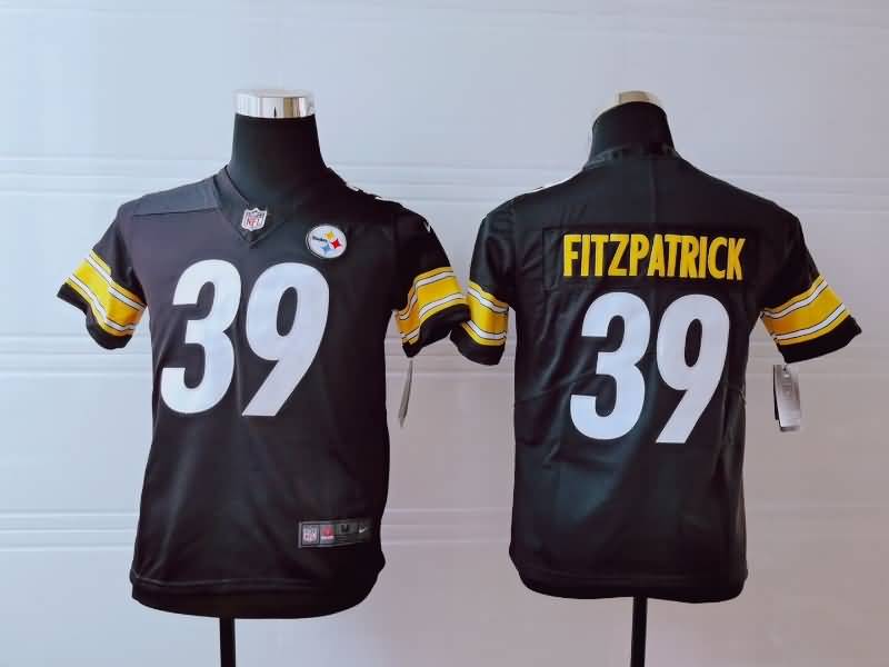 Kids Pittsburgh Steelers Black #39 FITZPATRICK NFL Jersey