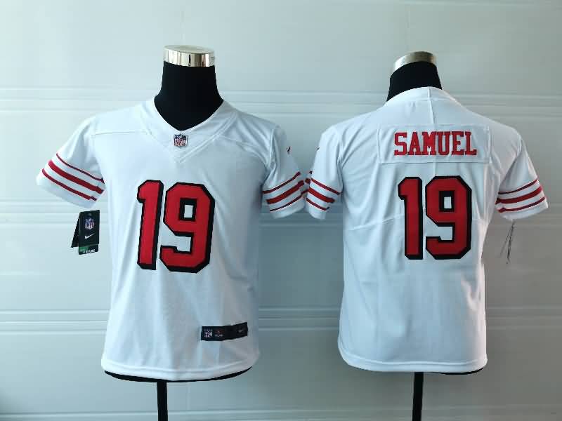 Kids San Francisco 49ers White #19 SAMUEL Retro NFL Jersey