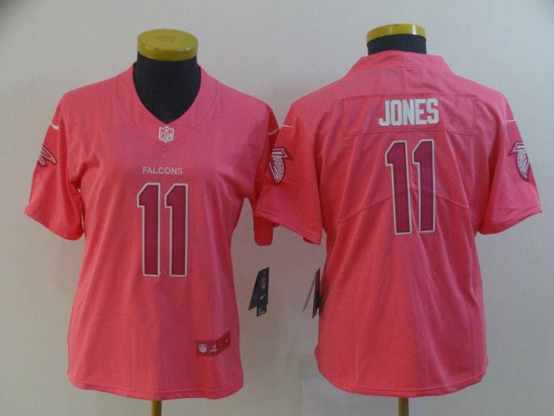 Atlanta Falcons #11 JONES Pink Fashion Women NFL Jersey