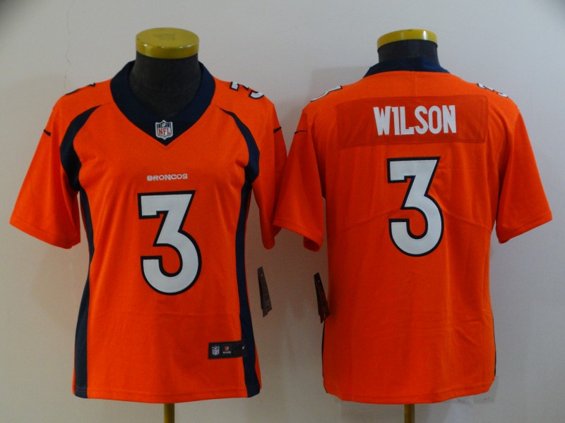Denver Broncos Orange #3 WILSON Women NFL Jersey