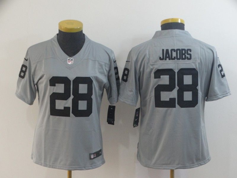 Las Vegas Raiders #28 JACOBS Grey Inverted Legend Women NFL Jersey