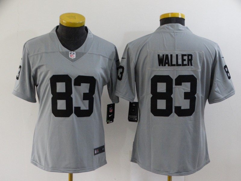 Las Vegas Raiders Grey #83 WALLER Inverted Legend Women NFL Jersey