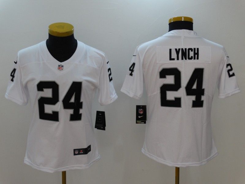 Las Vegas Raiders #24 LYNCH White Women NFL Jersey