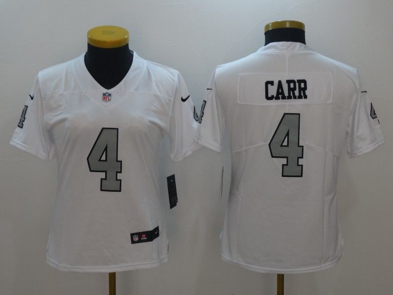 Las Vegas Raiders #4 CARR White Women NFL Jersey 02