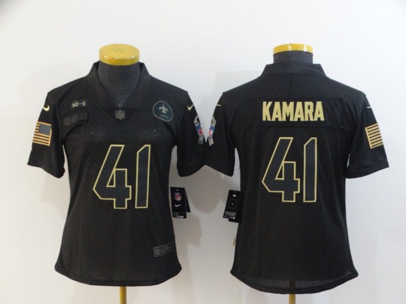 New Orleans Saints #41 KAMARA Black Gold Salute To Service Women NFL Jersey