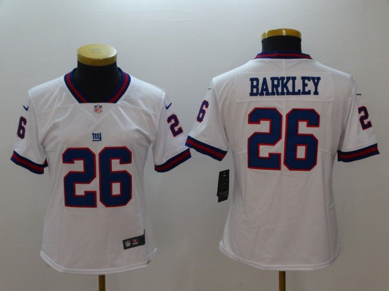 New York Giants #26 BARKLEY White Women NFL Jersey