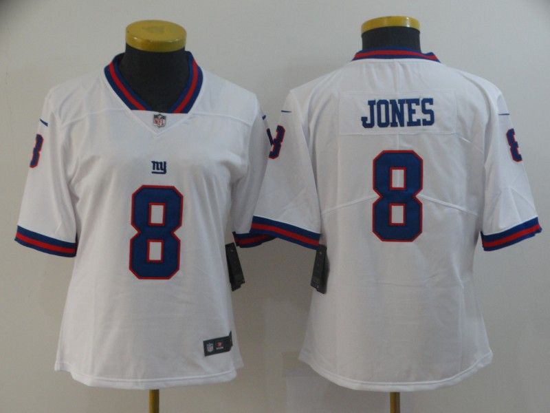 New York Giants #8 JONES White Women NFL Jersey 02