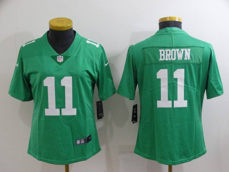 Philadelphia Eagles Green #11 BROWN Women NFL Jersey