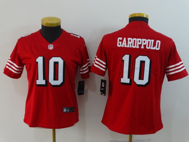 San Francisco 49ers #10 GAROPPOLO Red Women NFL Jersey 02