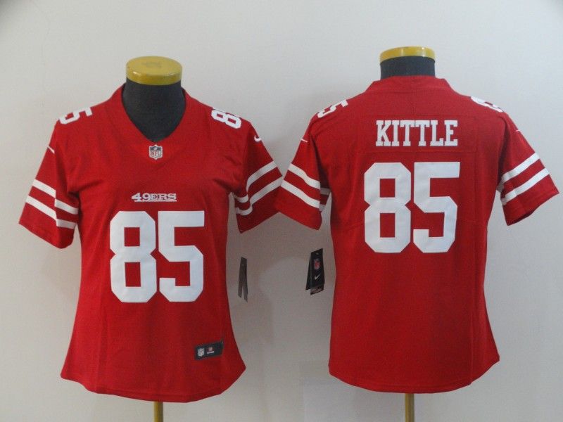 San Francisco 49ers #85 KITTLE Red Women NFL Jersey