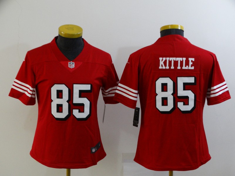 San Francisco 49ers Red #85 KITTLE Women NFL Jersey 02