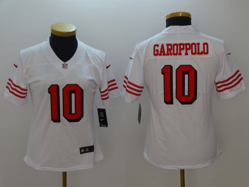 San Francisco 49ers #10 GAROPPOLO White Women NFL Jersey 02