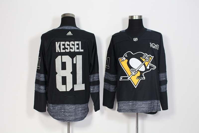 Pittsburgh Penguins Black #81 KESSEL 100th Anniversary NHL Jersey