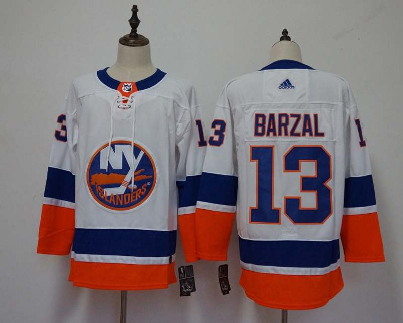 New York Islanders White #13 BARZAL NHL Jersey