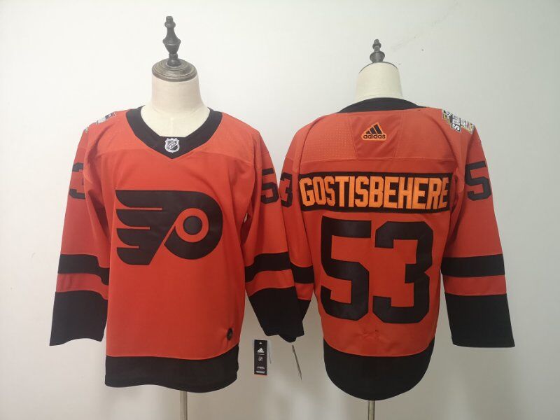 Philadelphia Flyers Orange #53 GOSTISBEHERE NHL Jersey 02