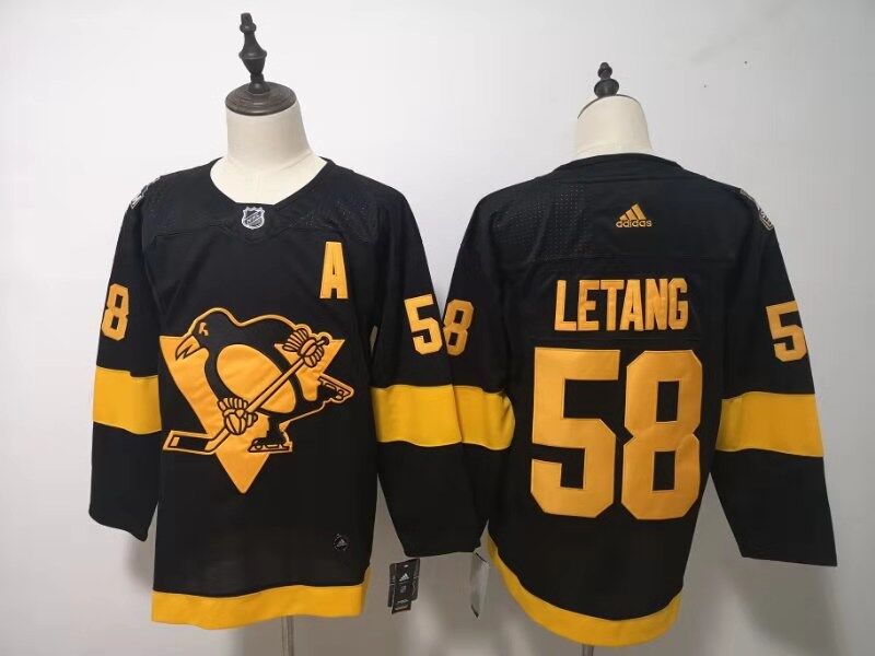 Pittsburgh Penguins Black #58 LETANG NHL Jersey 02