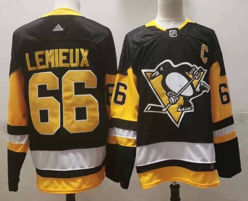 Pittsburgh Penguins Black #66 LEMIEUX NHL Jersey