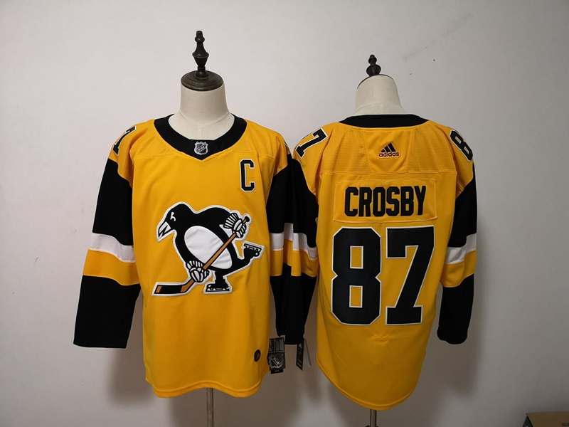 Pittsburgh Penguins Yellow #87 CROSBY NHL Jersey