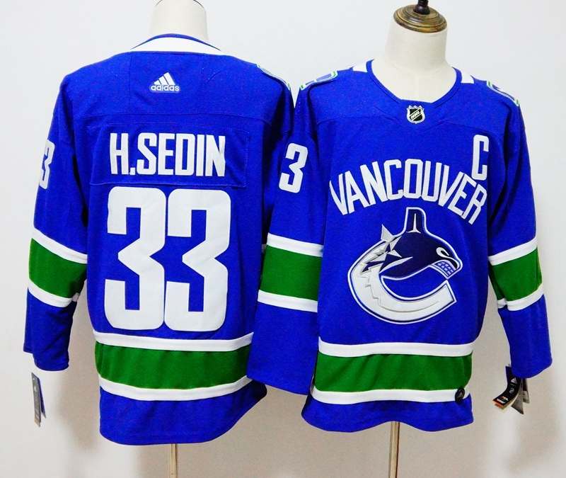Vancouver Canucks Blue #33 HSEDIN NHL Jersey