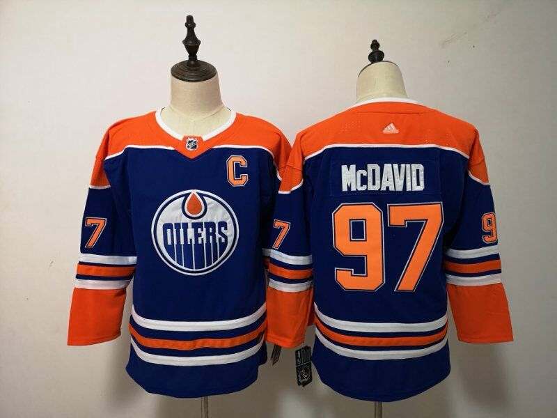 Edmonton Oilers #97 MCDAVID Blue Women NHL Jersey