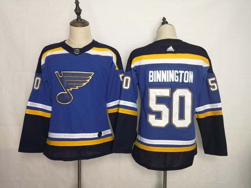 St Louis Blues #50 BINNINGTON Blue Women NHL Jersey