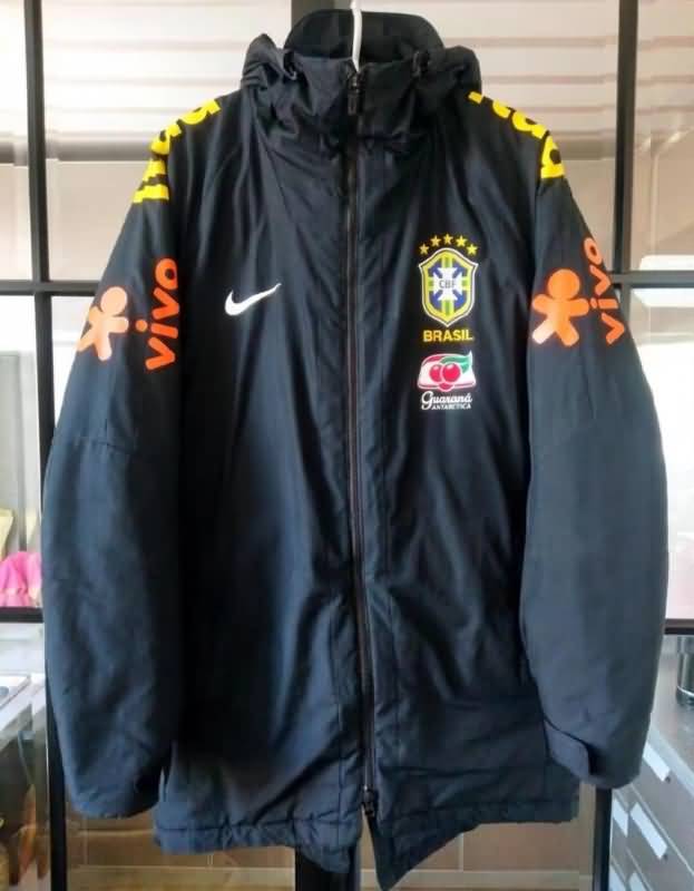 AAA Quality Brazil 2022 Black Soccer Cotton Coat
