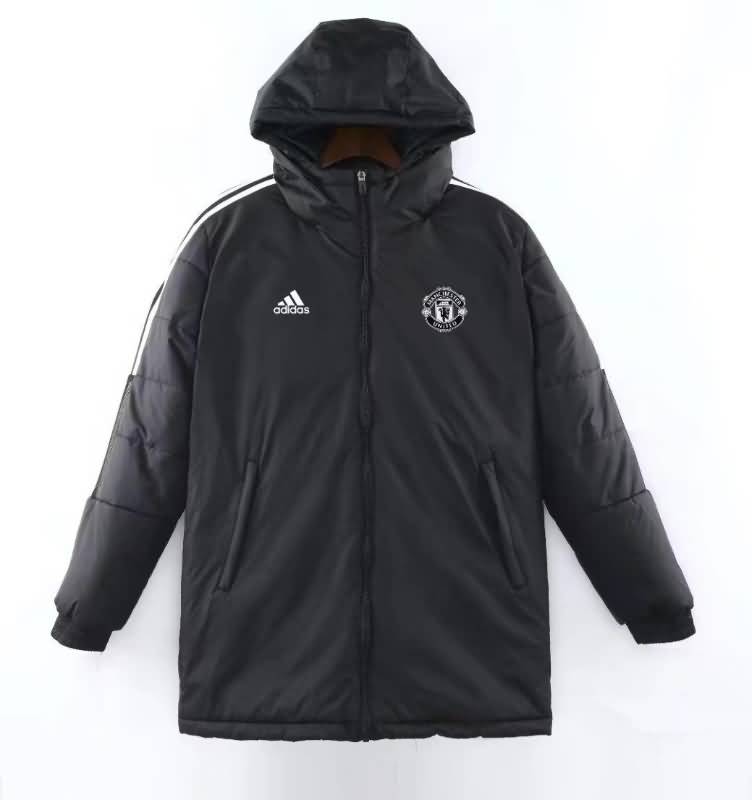 AAA Quality Manchester United 2022 Black Soccer Cotton Coat 02