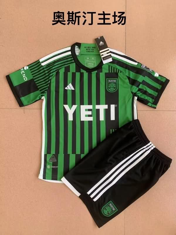 Kids Austin 2023 Home Soccer Jersey And Shorts