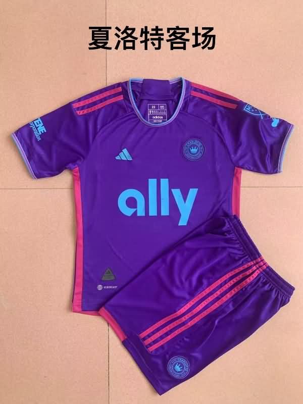 Kids Charlotte 2023 Away Soccer Jersey And Shorts