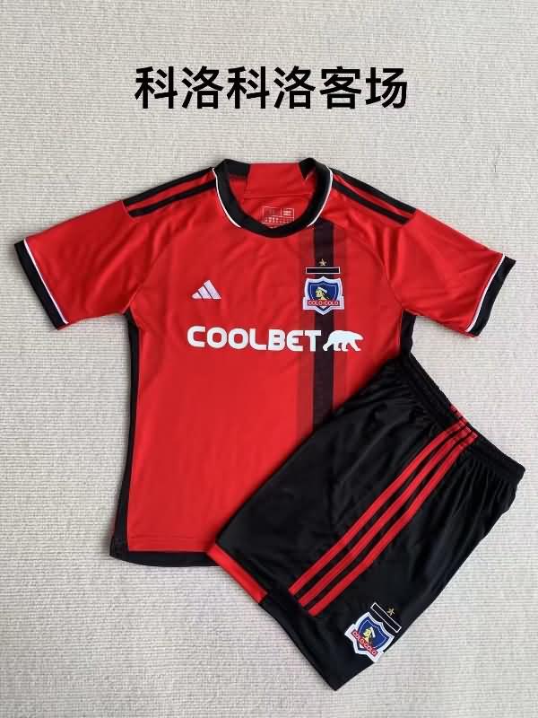 Kids Colo Colo 2023 Red Soccer Jersey And Shorts
