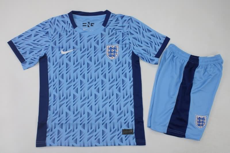 Kids England 2023 Away Soccer Jersey And Shorts