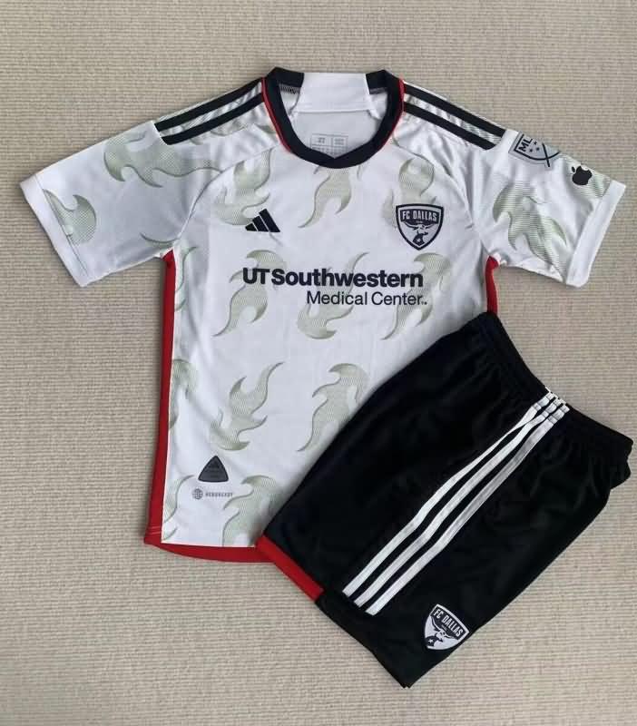 Kids FC Dallas 2023 Away Soccer Jersey And Shorts