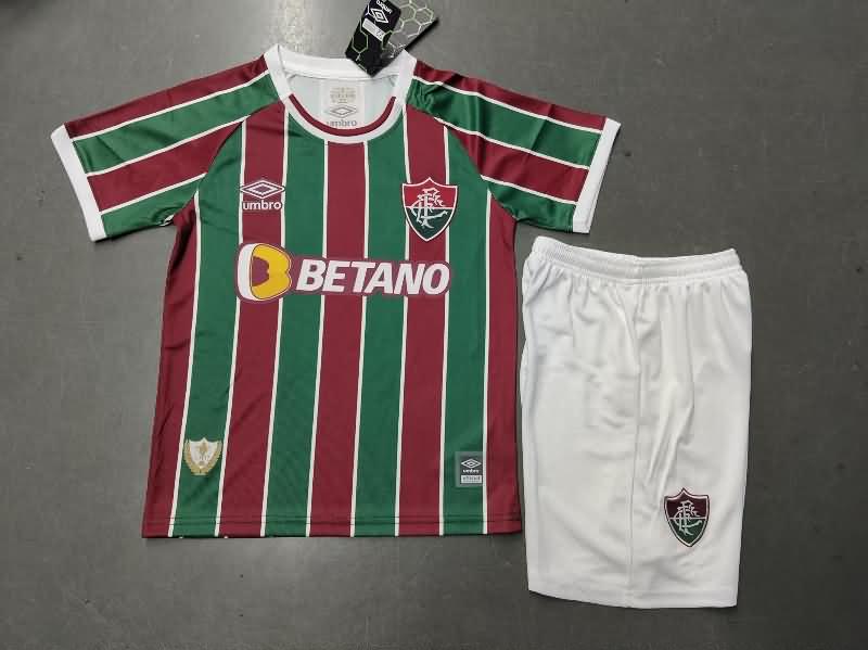 Kids Fluminense 2023 Home Soccer Jersey And Shorts