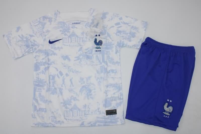 Kids France 2022 Away Soccer Jersey And Shorts