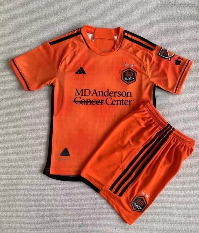 Kids Houston Dynamo 2023 Home Soccer Jersey And Shorts