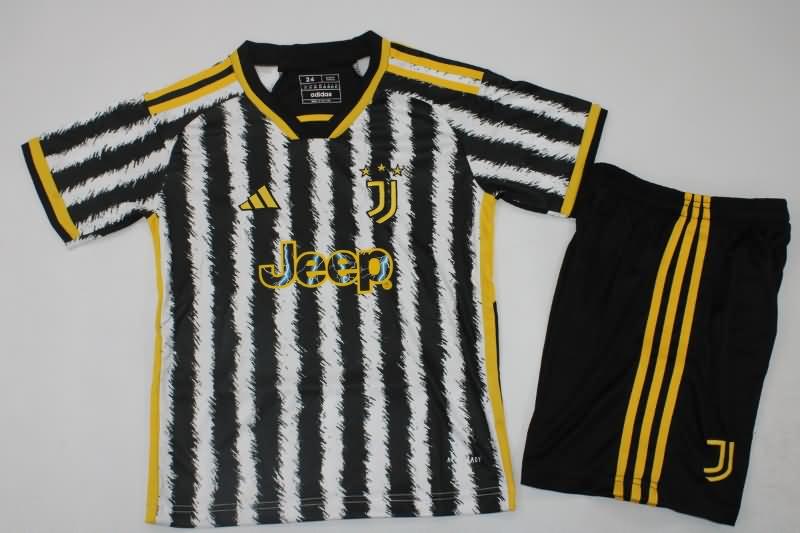 Kids Juventus 23/24 Home Soccer Jersey And Shorts