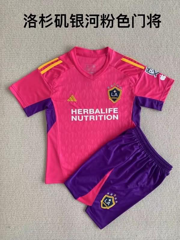 Kids Los Angeles FC 2023 Goalkeeper Pink Soccer Jersey And Shorts