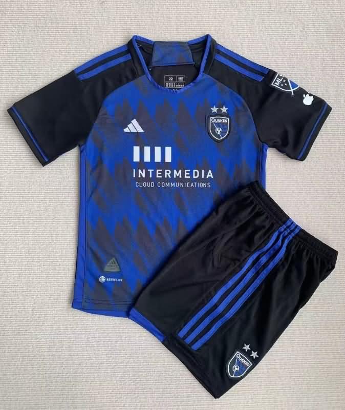 Kids San Jose Earthquakes 2023 Home Soccer Jersey And Shorts
