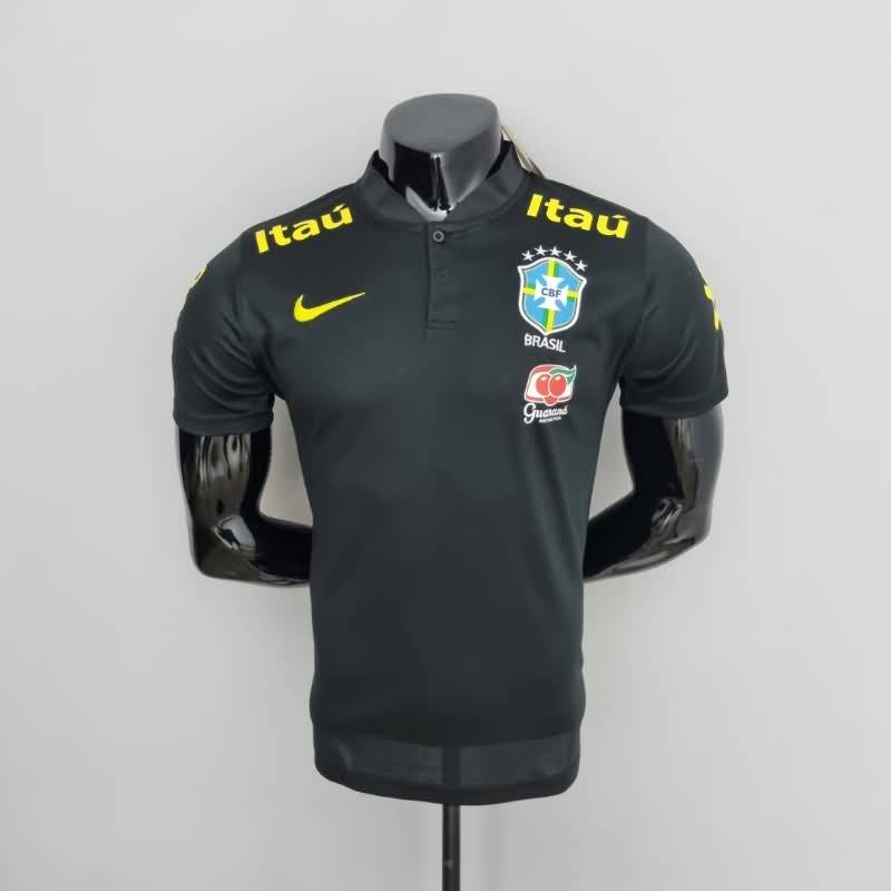 AAA Quality Brazil 2022 Black Polo Soccer T-Shirt