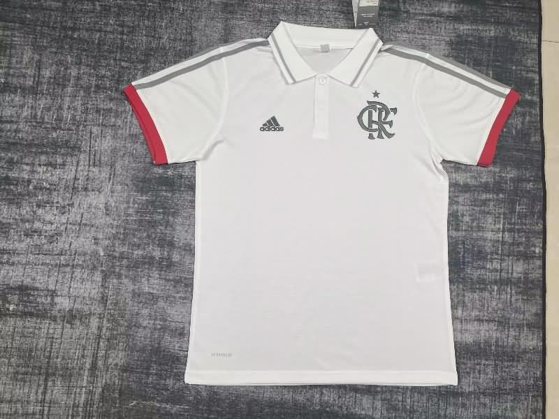AAA Quality Flamengo 2023 White Polo Soccer T-Shirt 02