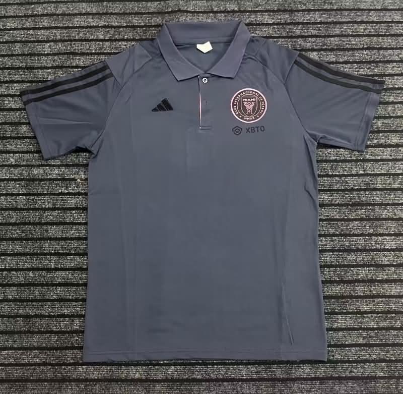 AAA Quality Inter Miami 2023 Grey Polo Soccer T-Shirt