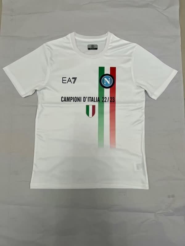 AAA Quality Napoli 2023 Champion White Polo Soccer T-Shirt