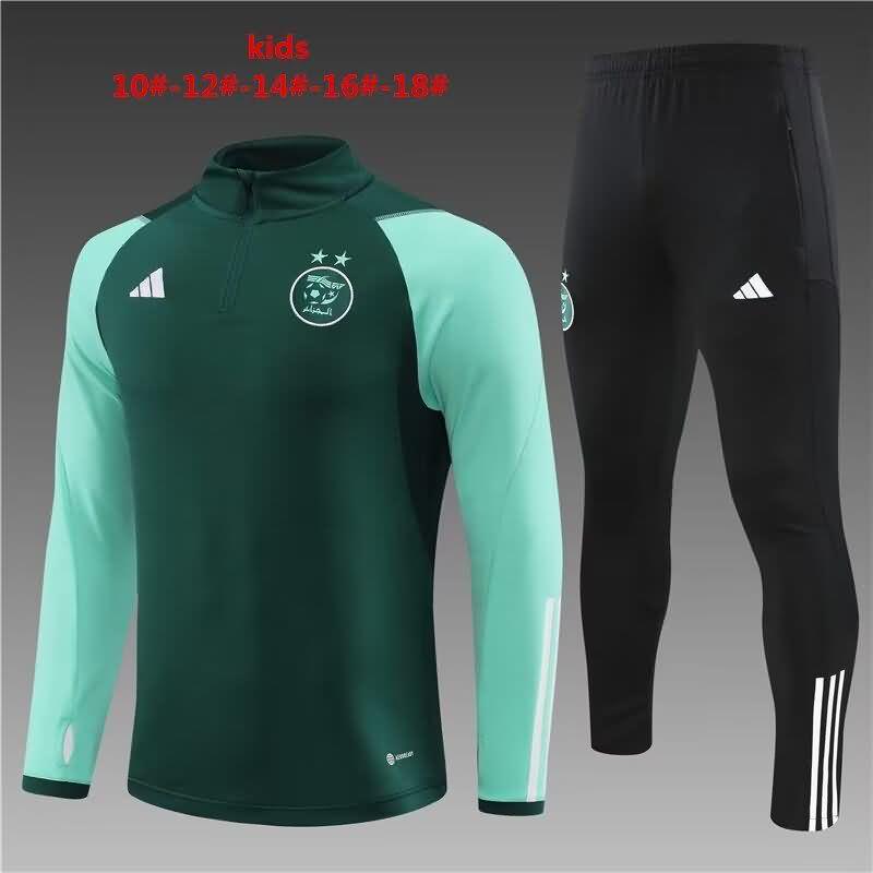 Kids AAA Quality Algeria 2023 Green Soccer Tracksuit