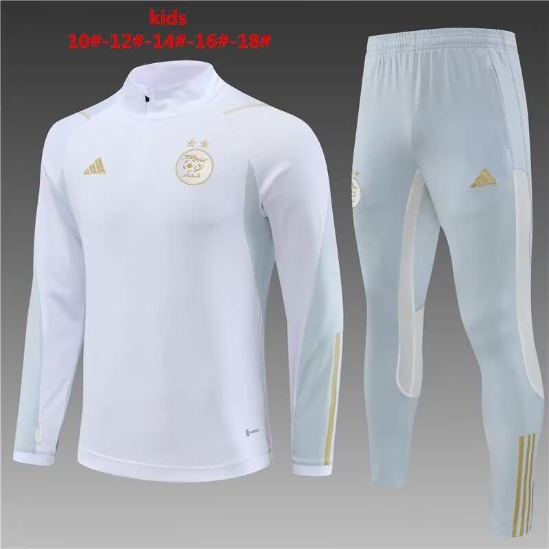 Kids AAA Quality Algeria 2023 White Soccer Tracksuit