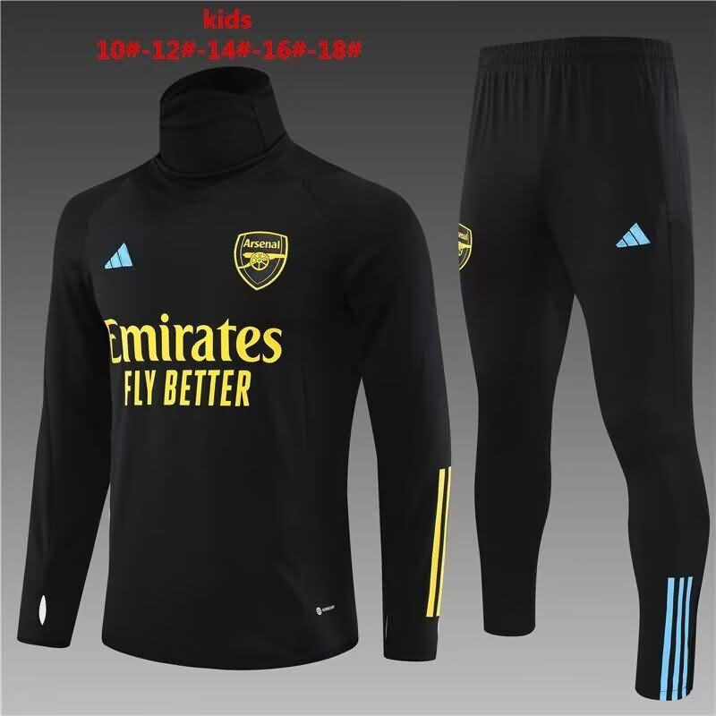 Kids AAA Quality Arsenal 22/23 Black Soccer Tracksuit 02