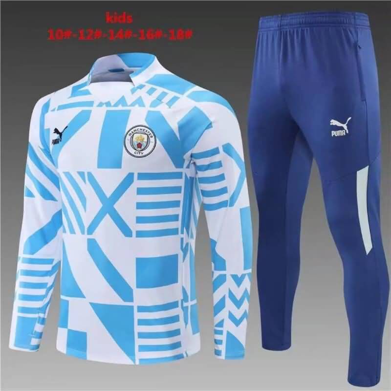 Kids AAA Quality Manchester City 22/23 Blue Soccer Tracksuit Kid