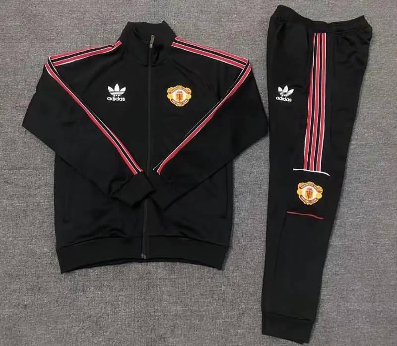 Kids AAA Quality Manchester United 22/23 Black Soccer Tracksuit 03