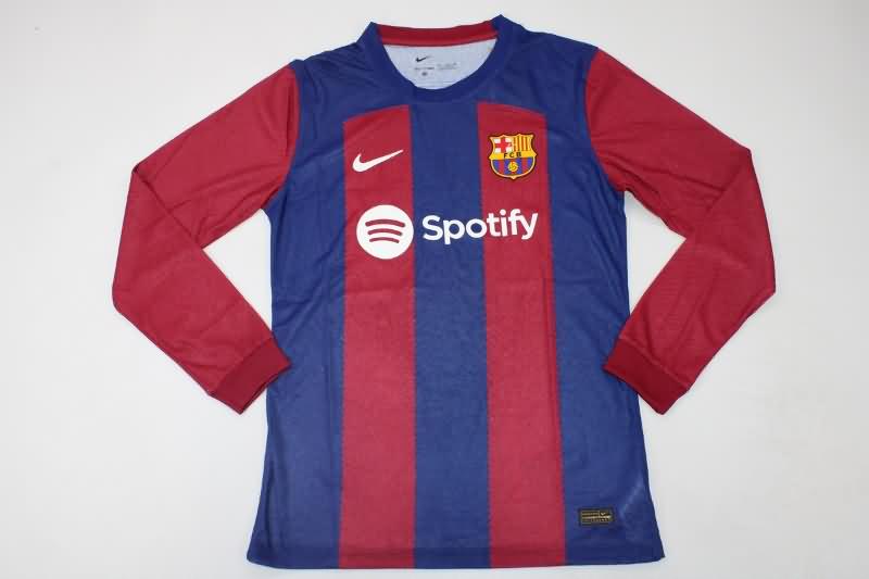 AAA Quality Barcelona 23/24 Home Long Sleeve Soccer Jersey (Player)