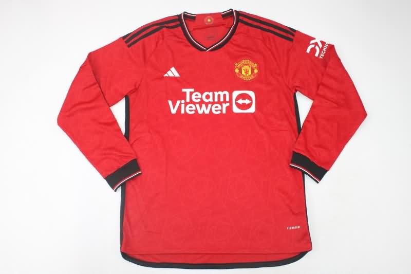 AAA Quality Manchester United 23/24 Home Long Sleeve Soccer Jersey