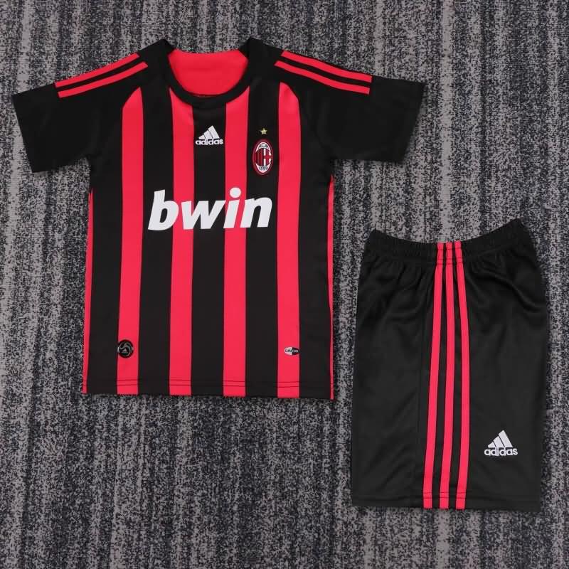 Kids AC Milan 2008/09 Home Soccer Jersey And Shorts